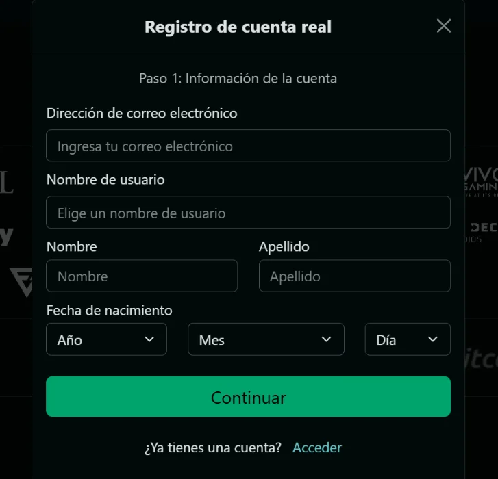 TrueFortune Casino Registro e inicio de sesión